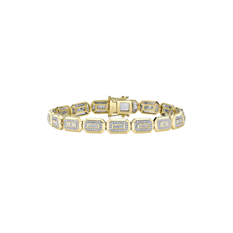 14K Yellow Gold 1.46ct Diamond Baguette Bracelet