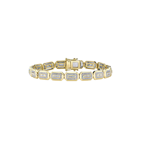 14K Yellow Gold 1.46ct Diamond Baguette Bracelet