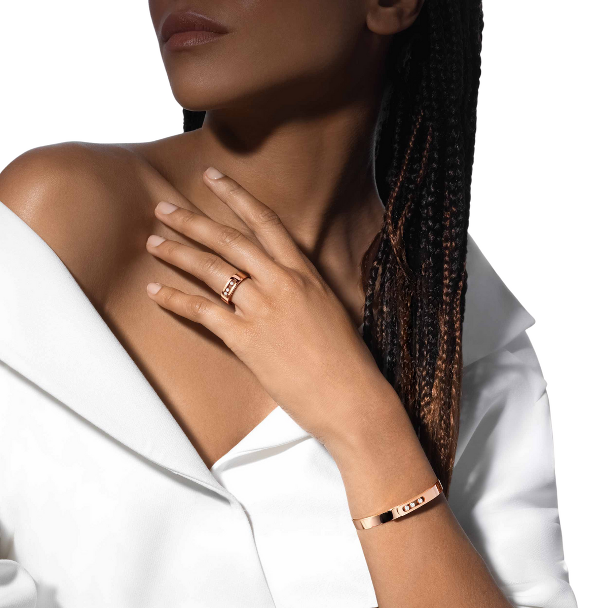 Messika Jewelry - Move Noa 18K Rose Gold Diamond Bangle Bracelet | Manfredi Jewels