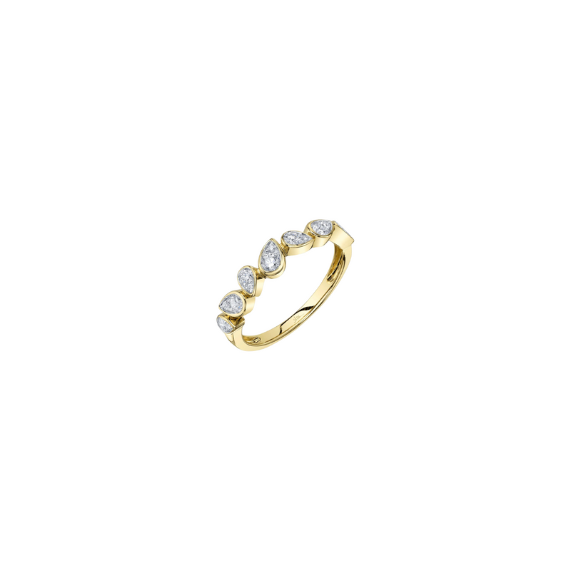 14K Yellow Gold Pear Shape Diamond Band