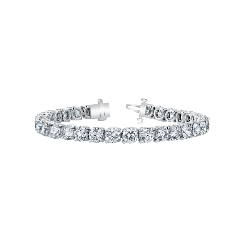 18K White Gold 3.63 CTW G/H VS 2-Prong Buttercup Tennis Bracelet – 7"