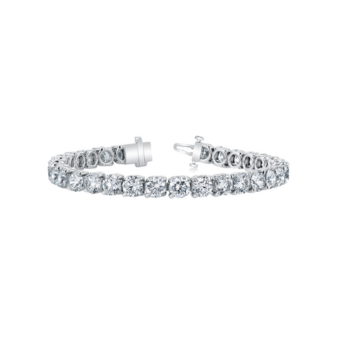 18K White Gold 3.63 CTW G/H VS 2-Prong Buttercup Tennis Bracelet – 7"
