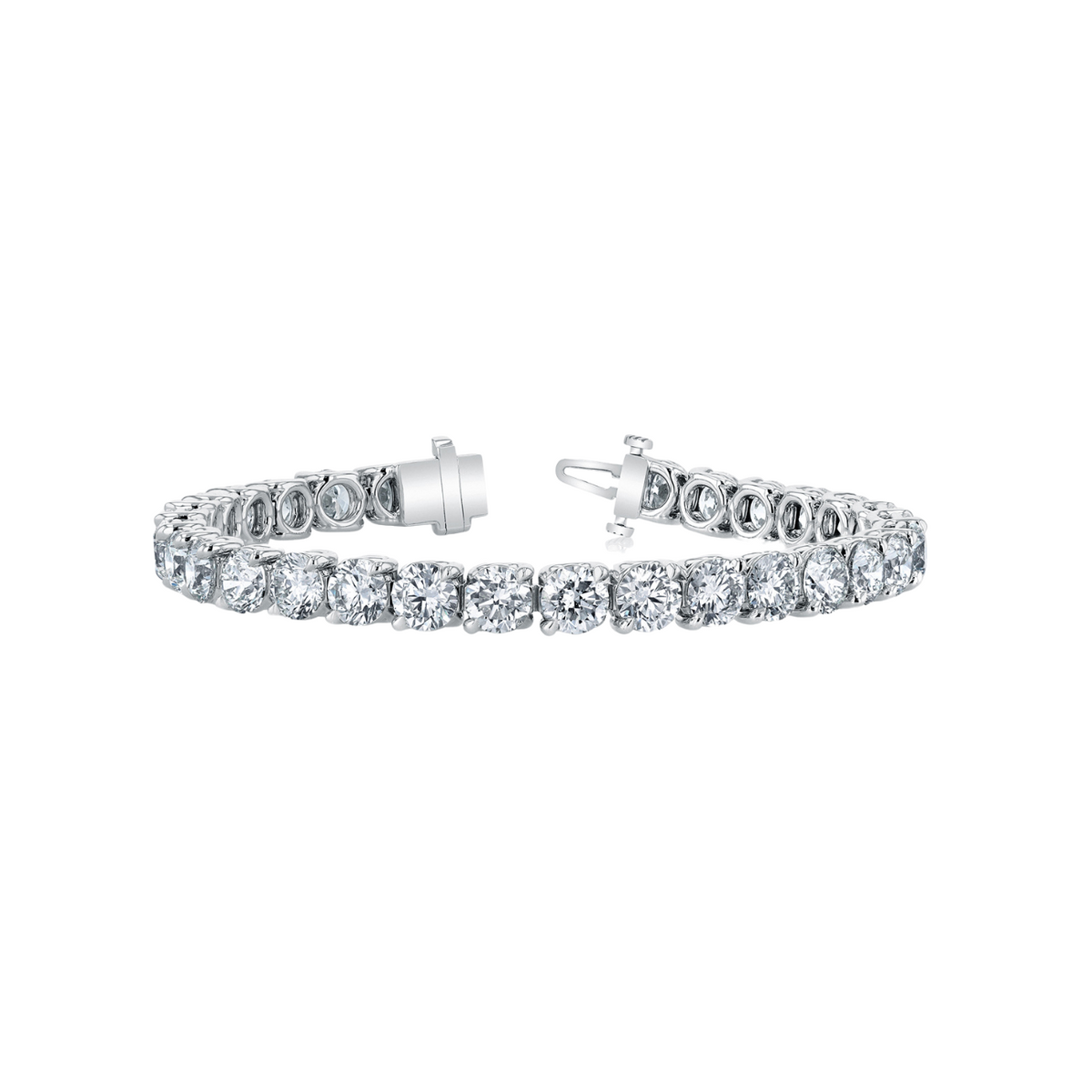 Manfredi Jewels Bracelet - 18K White Gold 7.06 CTW G VS 2-Prong Buttercup Tennis Bracelet – 7’’ | Manfredi Jewels