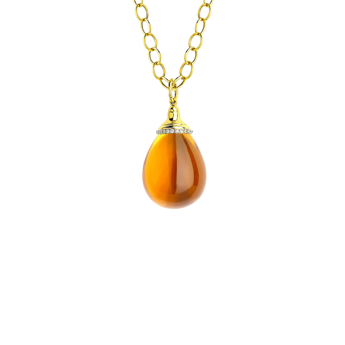 Syna Jewelry - 18K Yellow Gold & Citrine Mogul Drop Pendant | Manfredi Jewels