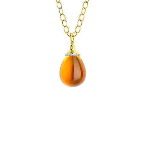 18K Yellow Gold & Citrine Mogul Drop Pendant