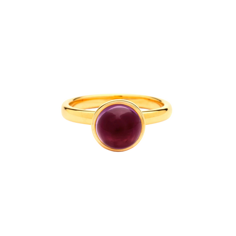 18K Yellow Gold & Rhodolite Garnet Stacking Candy Ring