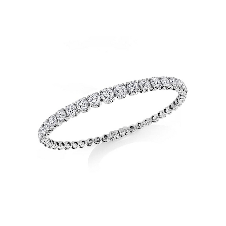 Crivelli Jewelry - 18KT WHITE GOLD GRADUATED DIAMOND FLEXIBLE CUFF BRACELET | Manfredi Jewels