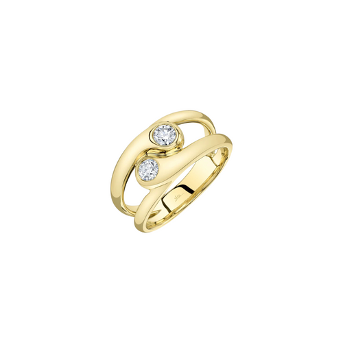14K Yellow Gold & Diamond Twist Ring
