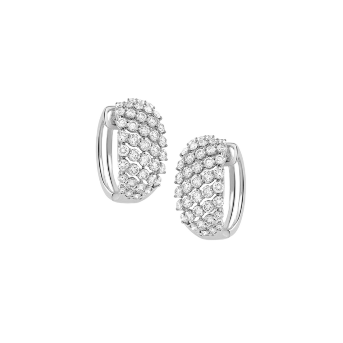 Doves Jewelry - 18K White Gold & Diamond Hoop Earrings | Manfredi Jewels