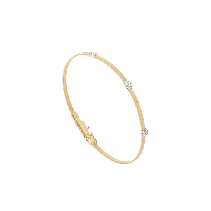 Marco Bicego Jewelry - Masai Small Three Station 18K Yellow Gold Diamond Bracelet | Manfredi Jewels