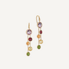 Jaipur Color 18K Yellow Gold Mixed Gemstone Two Strand Earrings