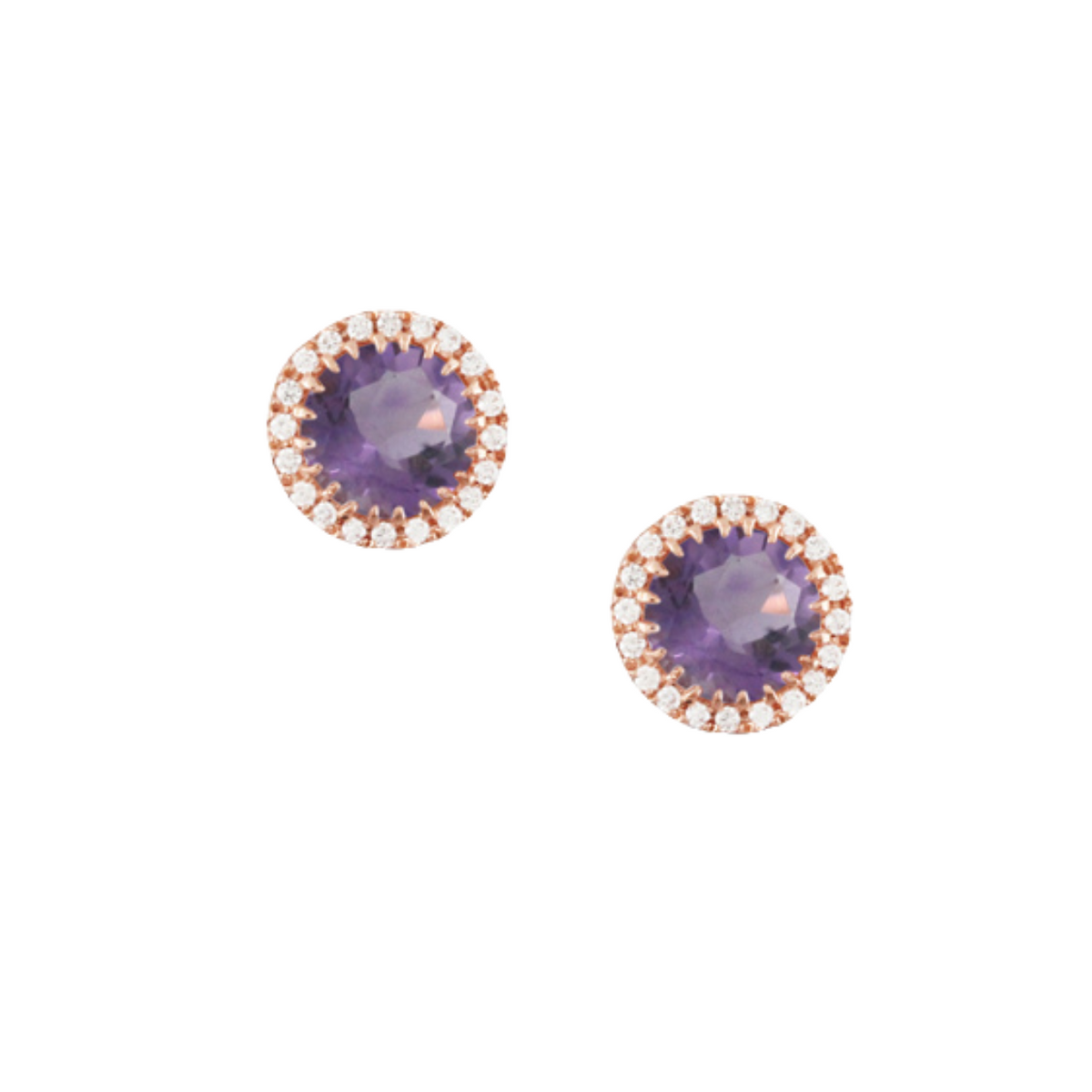 Doves Jewelry - 18K Yellow Gold Diamond & Amethyst Earrings | Manfredi Jewels