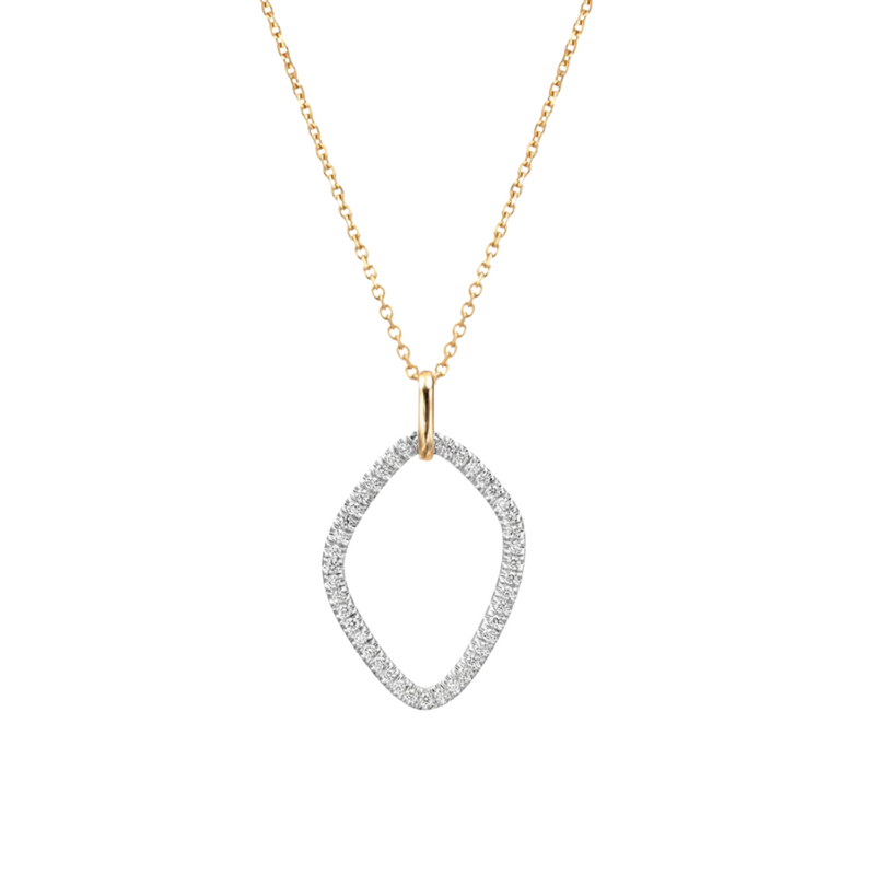 18K Yellow & White Gold Diamond Gallet Pendant