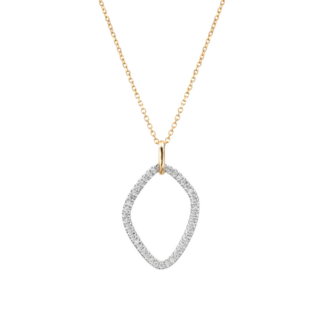 18K Yellow & White Gold Diamond Gallet Pendant