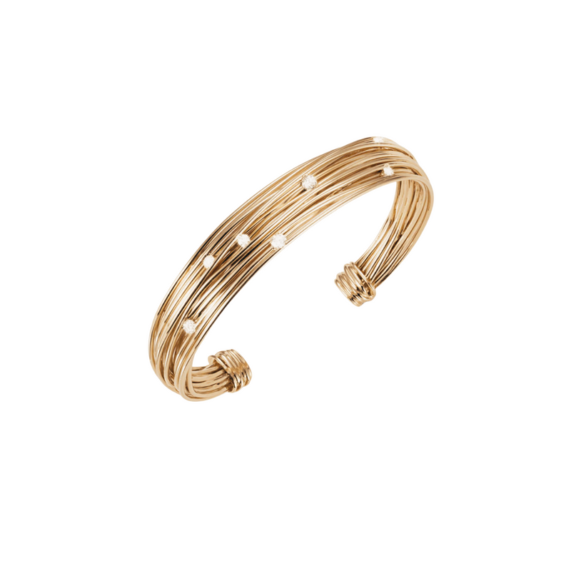 18K Yellow Gold & Diamond Tibet Cuff
