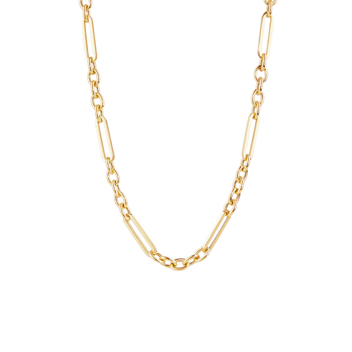 Syna Jewelry - 18K Yellow Gold Paper Clip Rolo Chain | Manfredi Jewels