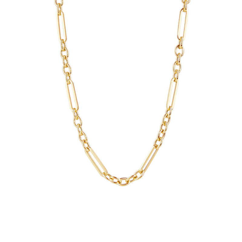 18K Yellow Gold Paper Clip Rolo Chain
