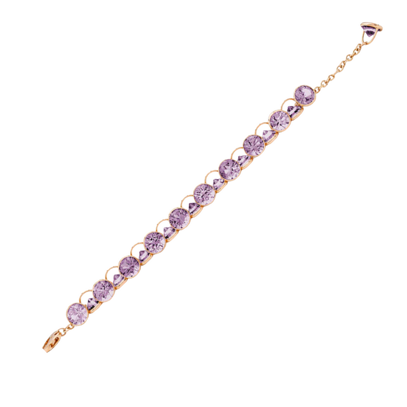 18K Rose Gold & Amethyst Smarties Link Bracelet