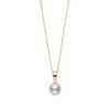 Morning Dew 18K Yellow Gold Akoya Cultured Pearl Pendant Necklace