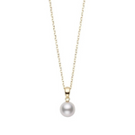 Morning Dew 18K Yellow Gold Akoya Cultured Pearl Pendant Necklace