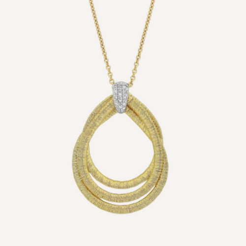 Cairo 18K Yellow Gold Medium Woven Diamond Pendant