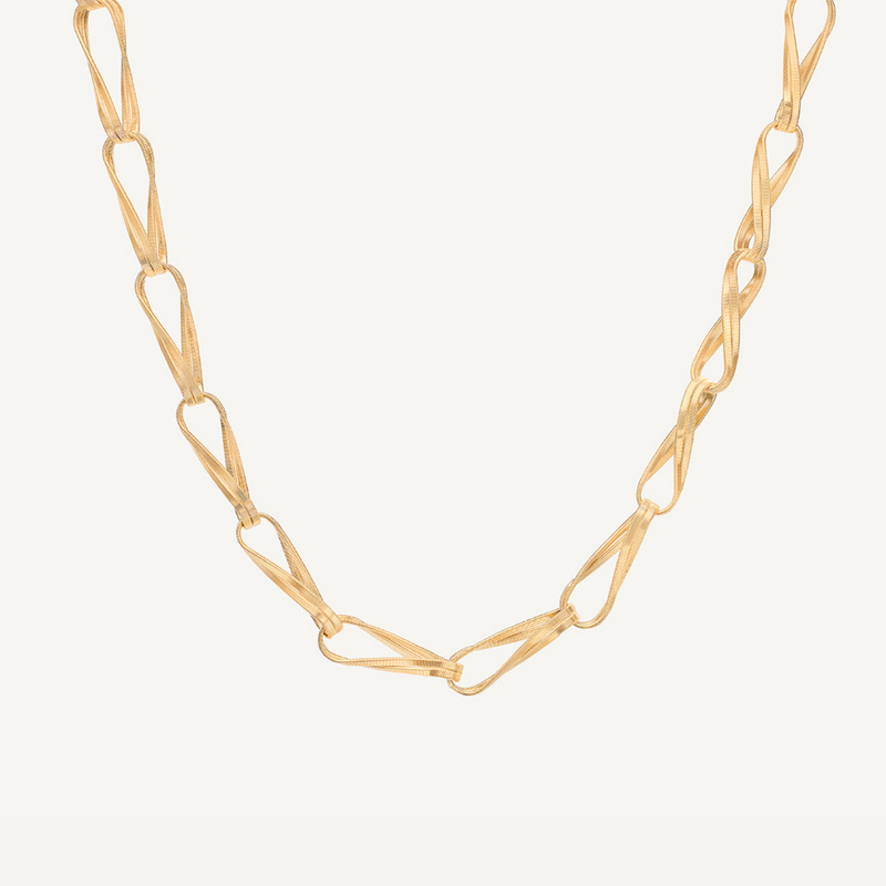 Marrakech 18K Yellow Gold Twisted Double Coil Link Necklace
