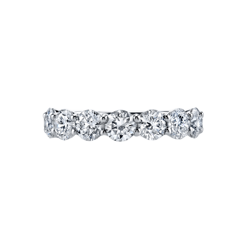 Manfredi Jewels - Platinum Half-Way Round Diamond Shared Prong Band - 0.76CTW | Manfredi Jewels