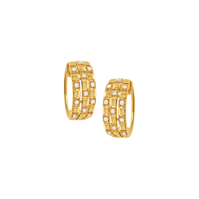 18K Yellow Gold Diamond Earrings