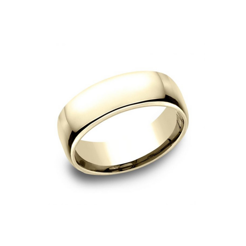 Benchmark Wedding Rings - 14K Yellow Gold European Comfort Fit 6.5 | Manfredi Jewels