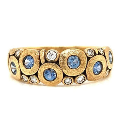 Alex Sepkus Jewelry - Candy 18K Yellow Gold Blue Sapphire Diamond Dome Ring | Manfredi Jewels