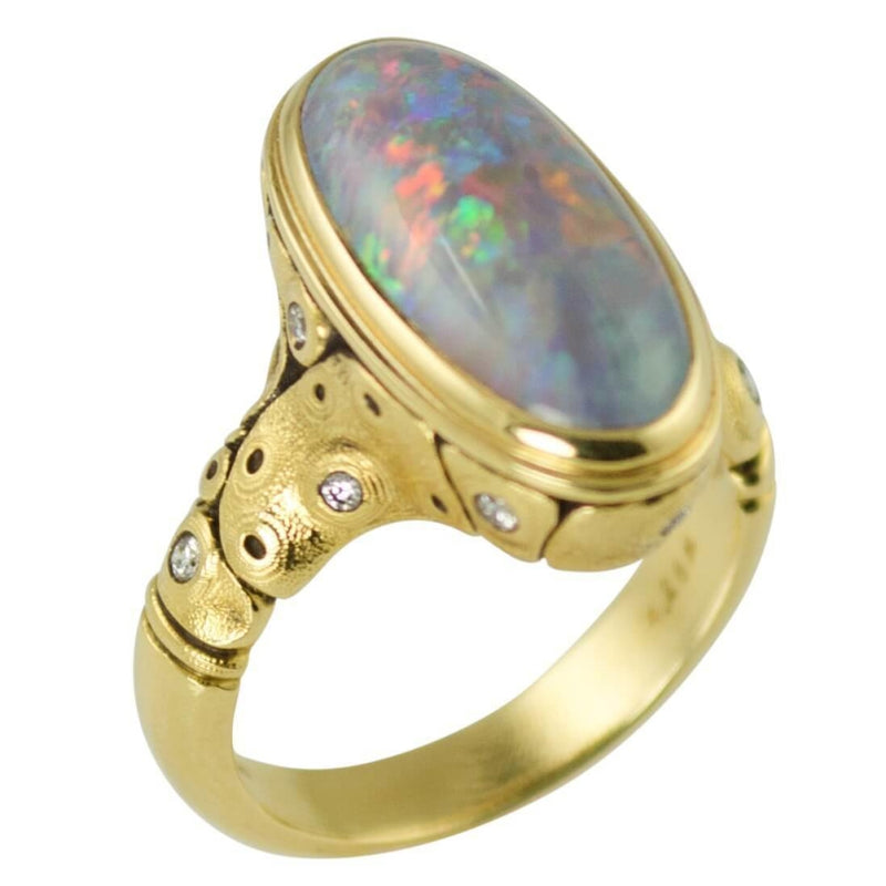 Alex Sepkus Jewelry - Lake Garda 18K Yellow Gold Opal Diamond Ring | Manfredi Jewels