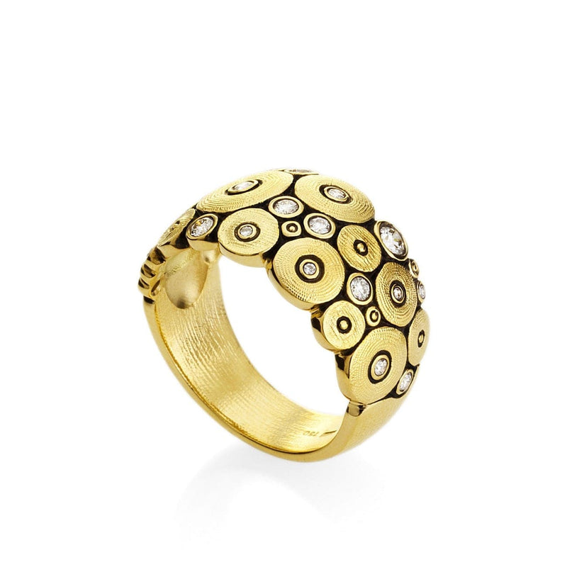 Alex Sepkus Jewelry - Ocean 18K Yellow Gold Diamond Dome Ring | Manfredi Jewels