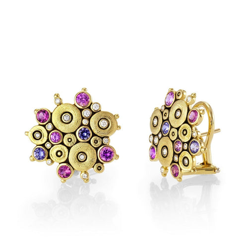 Alex Sepkus Jewelry - Ocean 18K Yellow Gold Tsavorite Sapphire Diamond Earrings | Manfredi Jewels