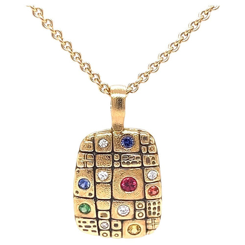 Alex Sepkus Jewelry - Old Pathways 18K Yellow Gold Rainbow Pendant Necklace | Manfredi Jewels