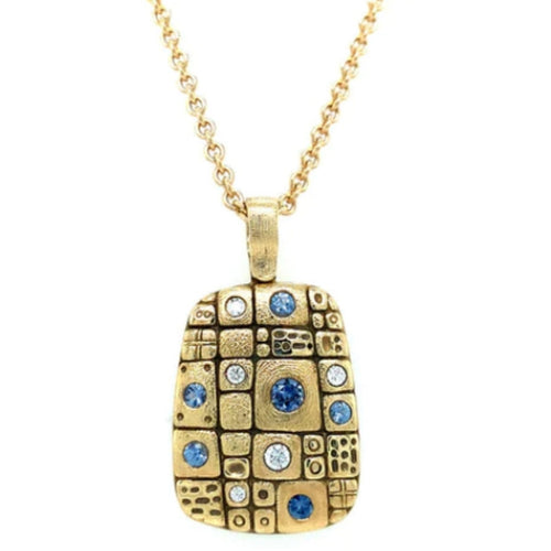 Alex Sepkus Jewelry - Old Pathways 18K Yellow Gold Sapphire Diamond Pendant Necklace | Manfredi Jewels