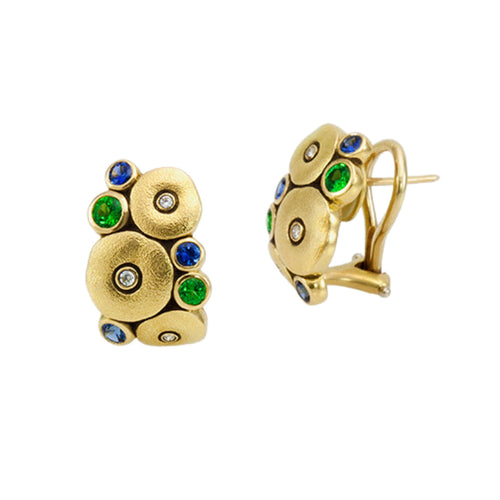 Alex Sepkus Jewelry - Orchard 18K Yellow Gold Tsavorite Sapphire Diamond Earrings | Manfredi Jewels