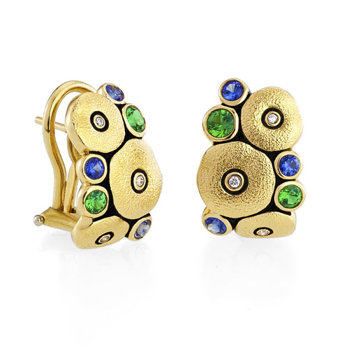 Alex Sepkus Jewelry - Orchard 18K Yellow Gold Tsavorite Sapphire Diamond Earrings | Manfredi Jewels