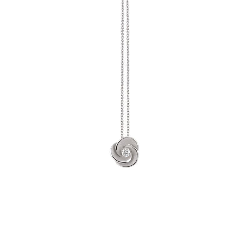 Cammilli Firenze Jewelry - Desert Rose 18K White Ice Gold Diamond Pendant Necklace | Manfredi Jewels