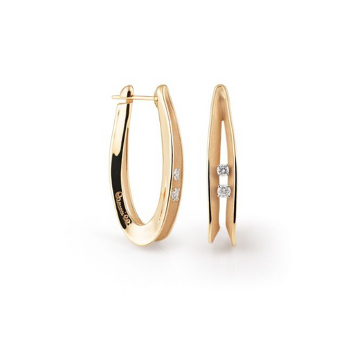 Anna Maria Cammilli Jewelry - Dune 18K Orange Apricot Gold Diamond Hoop Earrings | Manfredi Jewels