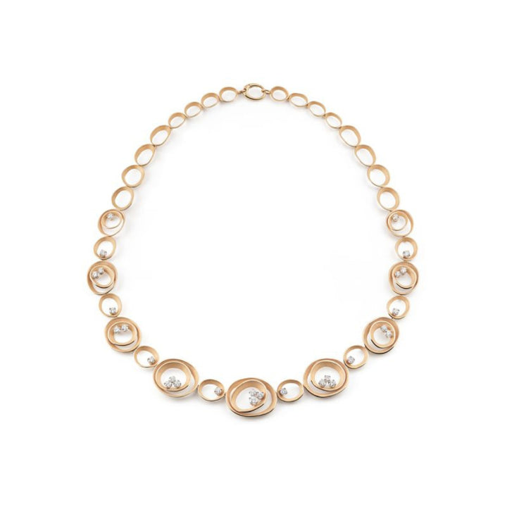 Cammilli Firenze Jewelry - Dune 18K Orange Apricot Gold Diamond Solar Collier Necklace | Manfredi Jewels
