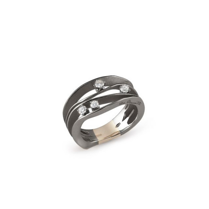 Cammilli Firenze Jewelry - Dune 18K Black Lava Gold Diamond Ring | Manfredi Jewels