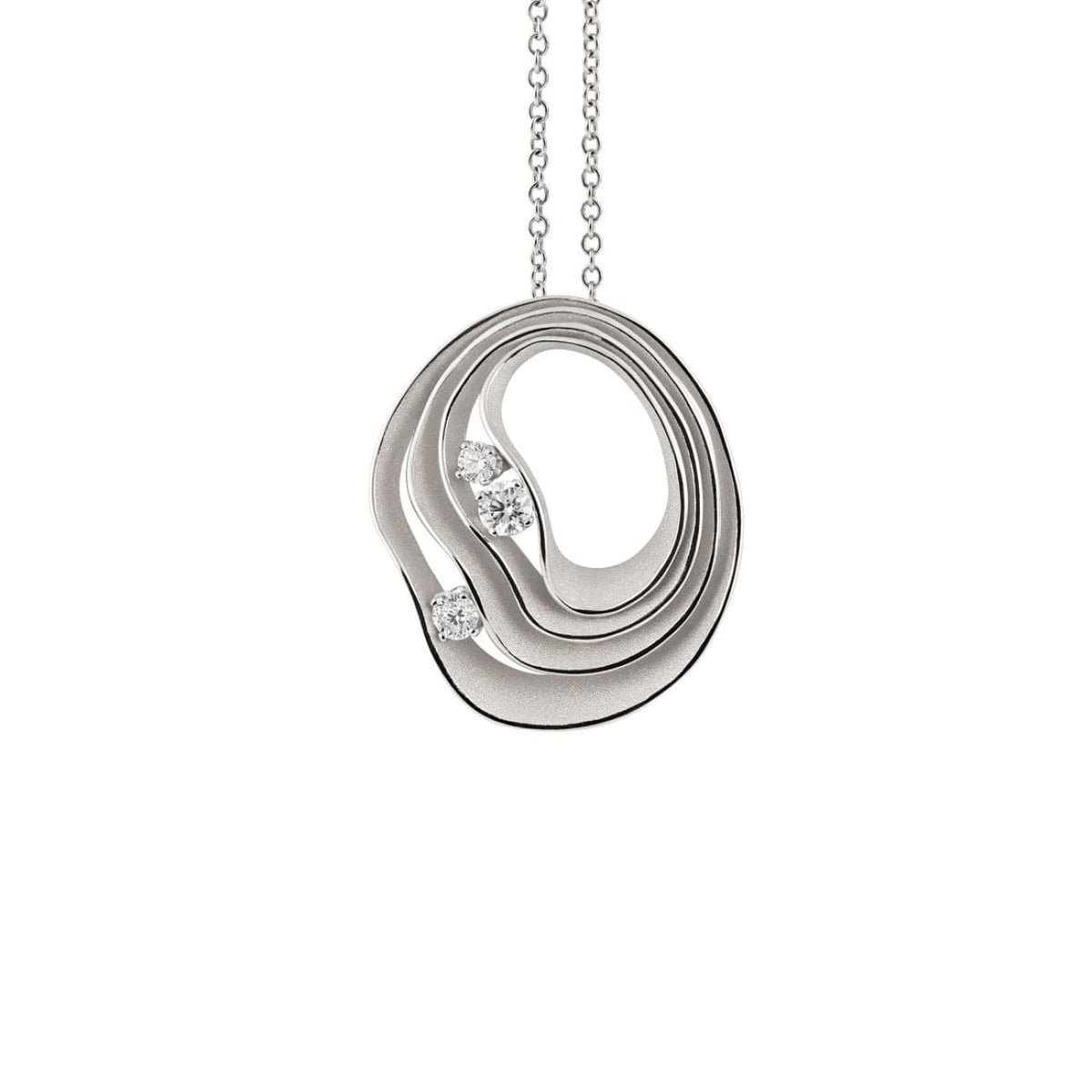 Cammilli Firenze Jewelry - Dune 18K White Ice Gold Diamond Precious Pendant Necklace | Manfredi Jewels