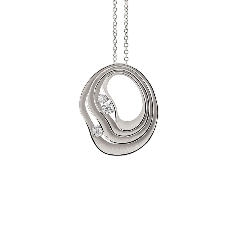 Cammilli Firenze Jewelry - Dune 18K White Ice Gold Diamond Precious Pendant Necklace | Manfredi Jewels
