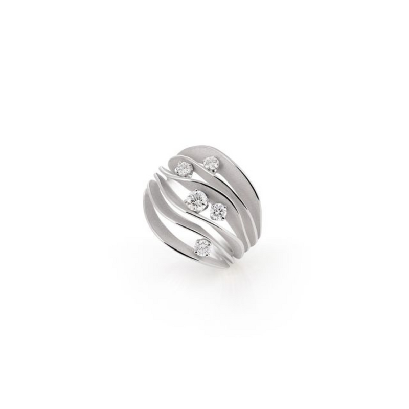 Cammilli Firenze Jewelry - Dune 18K White Ice Gold Diamond Precious Ring | Manfredi Jewels