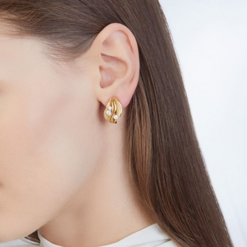 Anna Maria Cammilli Jewelry - Dune 18K White Ice Gold Diamond Precius Earrings | Manfredi Jewels