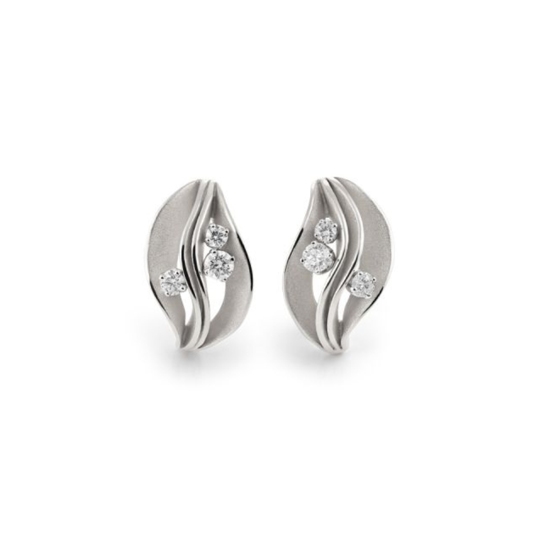 Cammilli Firenze Jewelry - Dune 18K White Ice Gold Diamond Precius Earrings | Manfredi Jewels