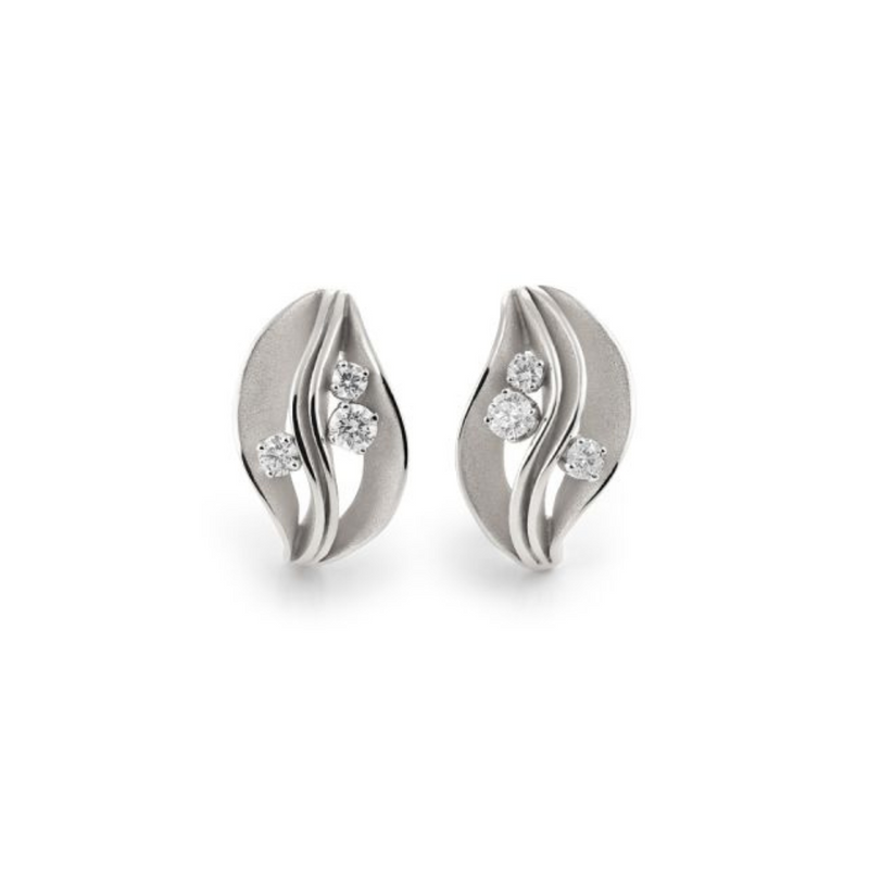 Cammilli Firenze Jewelry - Dune 18K White Ice Gold Diamond Precius Earrings | Manfredi Jewels