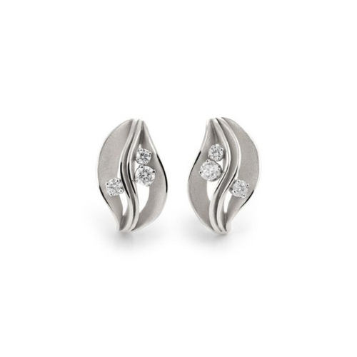 Anna Maria Cammilli Jewelry - Dune 18K White Ice Gold Diamond Precius Earrings | Manfredi Jewels