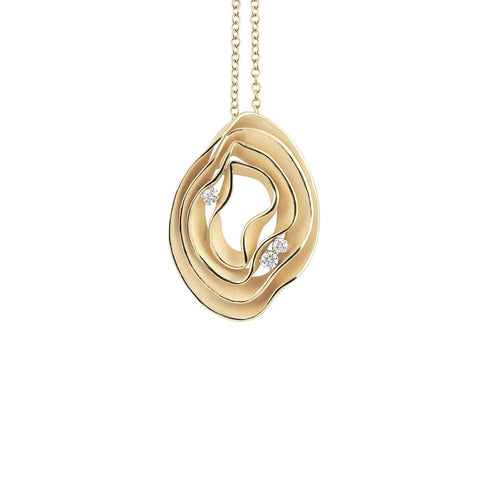 Dune 18K Yellow Sunrise Gold Diamond Pendant Necklace