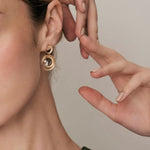 Anna Maria Cammilli Jewelry - Dune Solar 18K Yellow Sunrise Gold Diamond Earrings | Manfredi Jewels